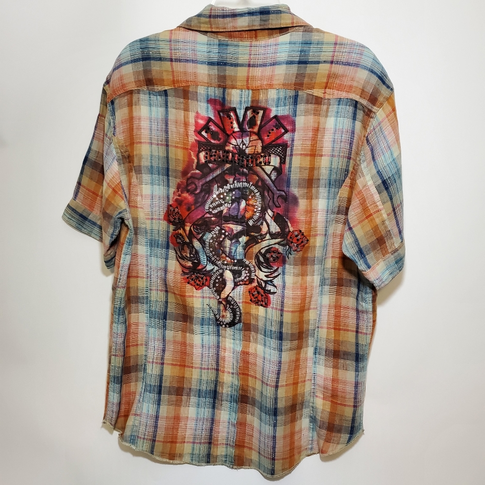 Parasuco Denim Legend Short Sleeve Shirt Size Large